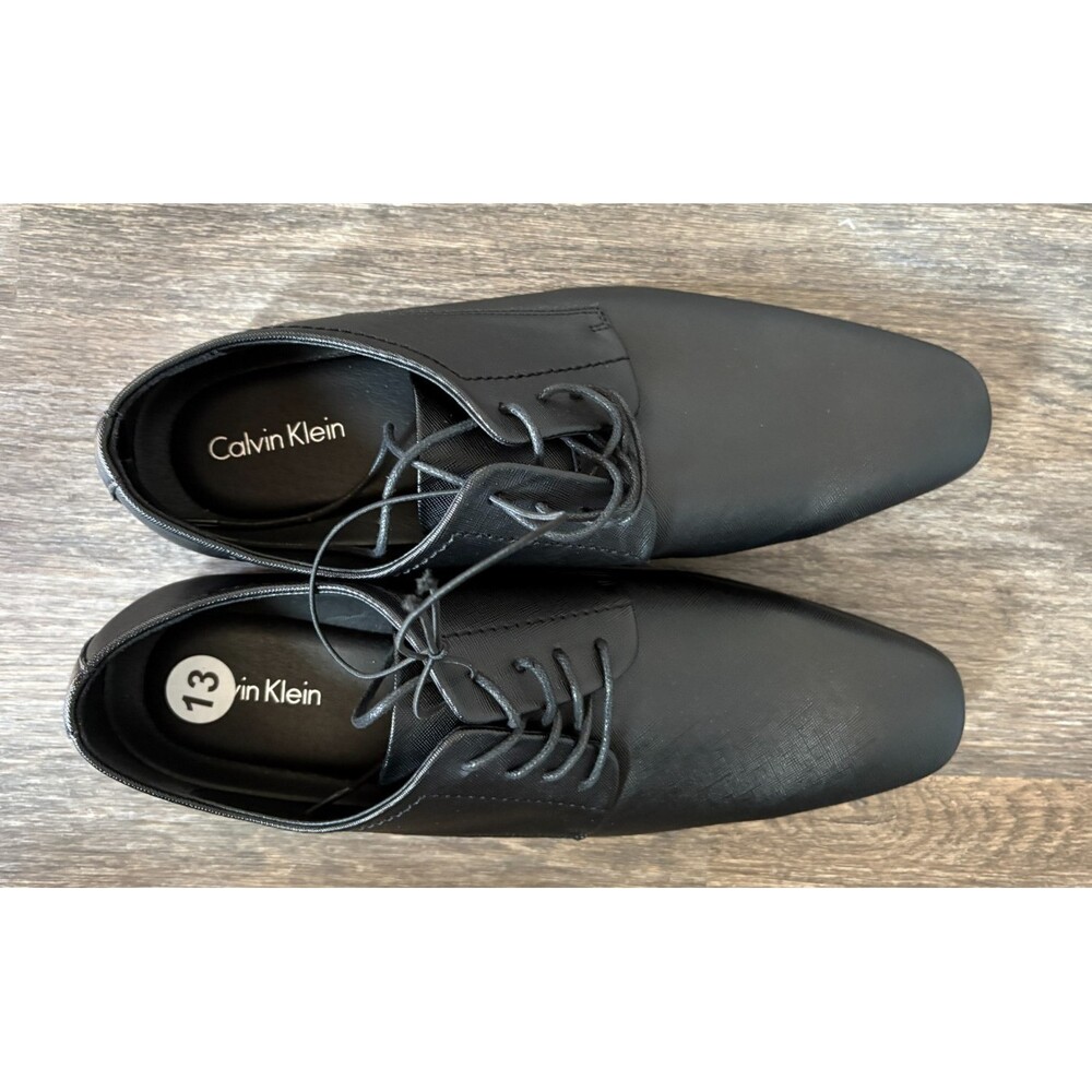 Calvin Klein Mens Dress Oxford Shoes Style  Black Textured CMJAVE-R sz 13 NEW